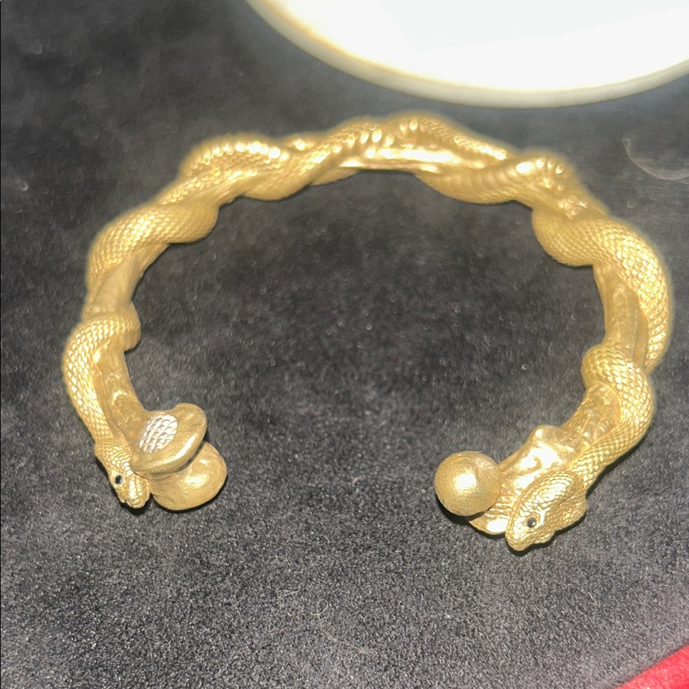 Gold Snake Twist Cuff Bracelet - Unbranded